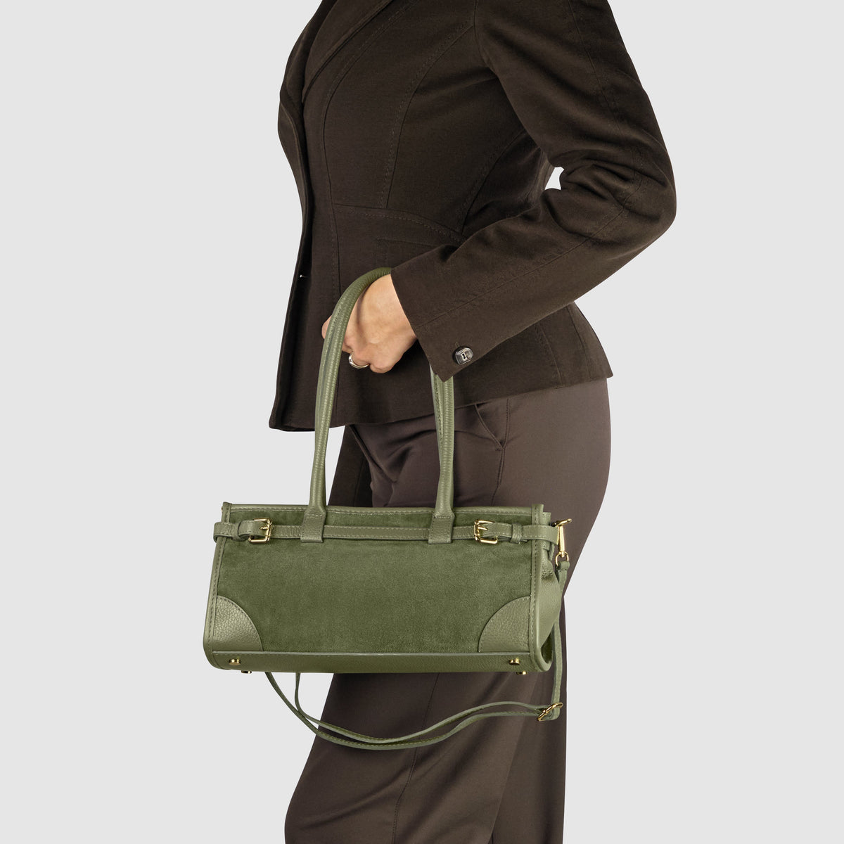 durable suede leather tote bag for daily use