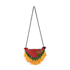 Artisan embroidered boho crossbody Yellow
