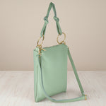 knotted handle Italian suede crossbody purse