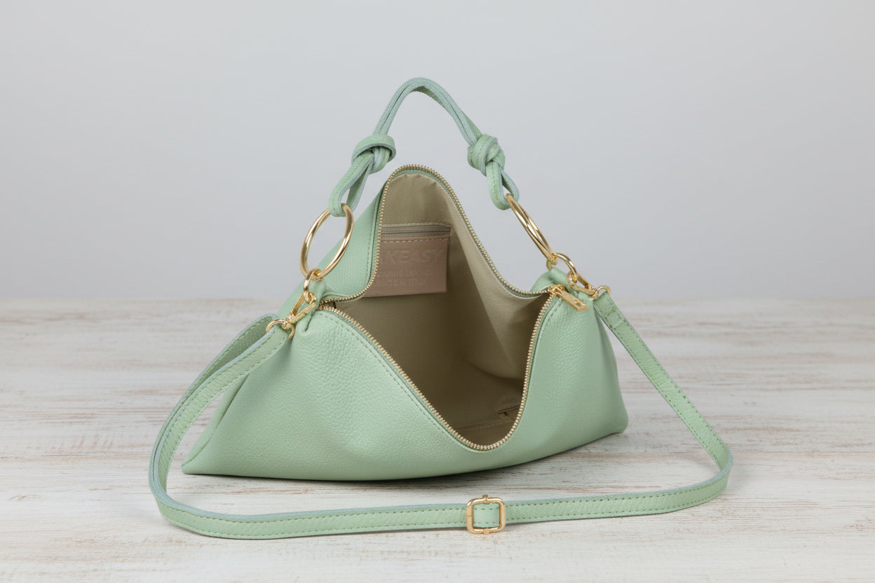 handmade Italian suede leather mini bag