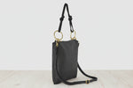 black genuine suede crossbody purse adjustable