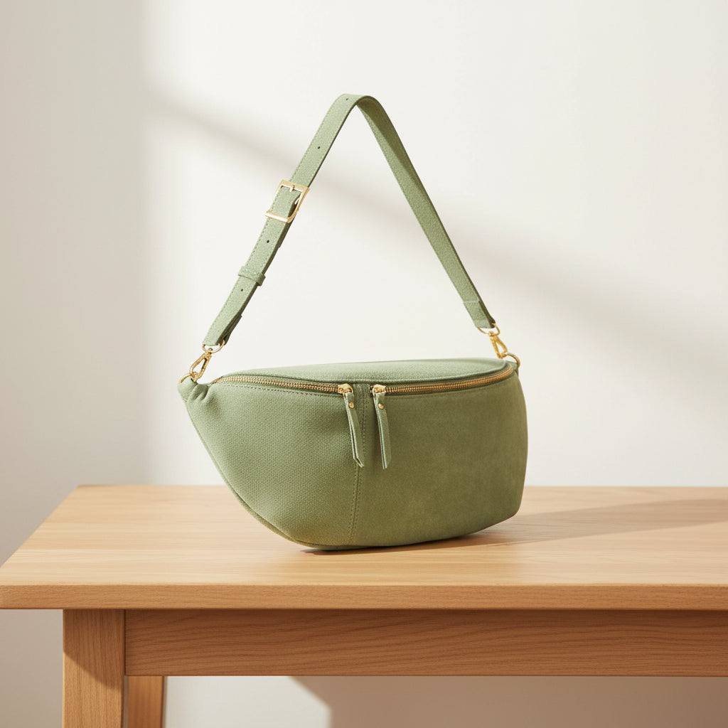 Italian Genuine Suede Crossbody Bag | Handcrafted Leather Purse