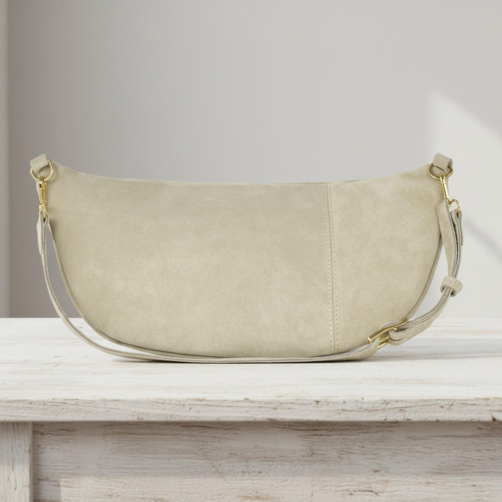 Italian Genuine Suede Crossbody Bag | Handcrafted Leather Purse