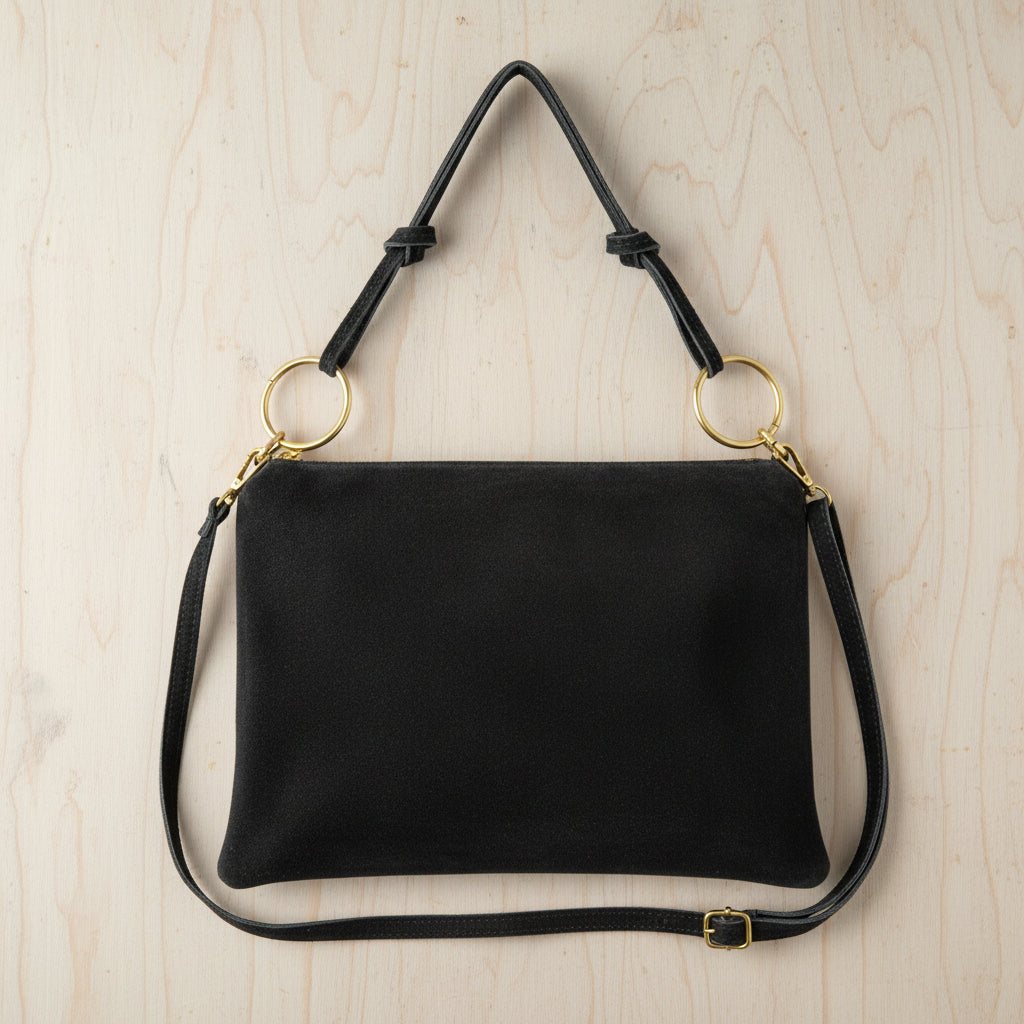 genuine leather suede bag for women