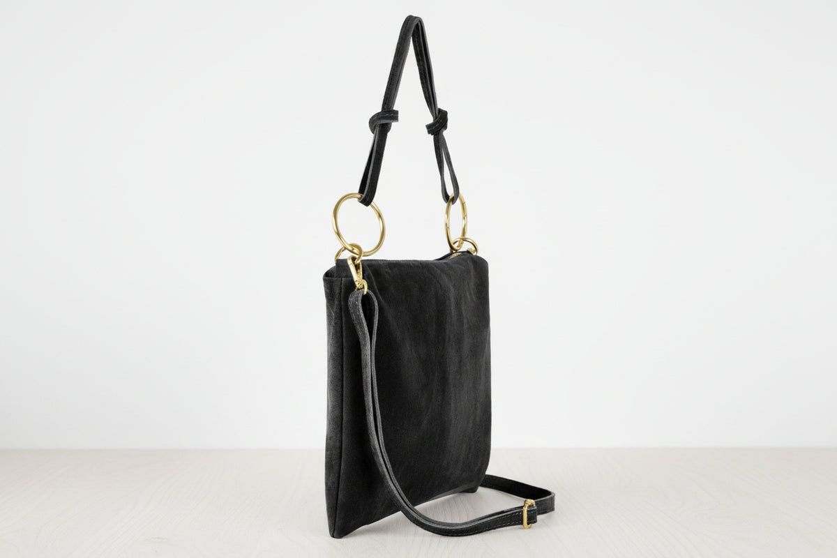 lightweight Italian leather shoulder crossbody