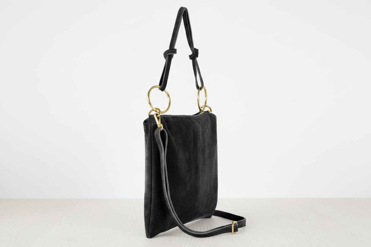 lightweight Italian leather shoulder crossbody