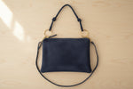 suede leather shoulder bag with crossbody strap