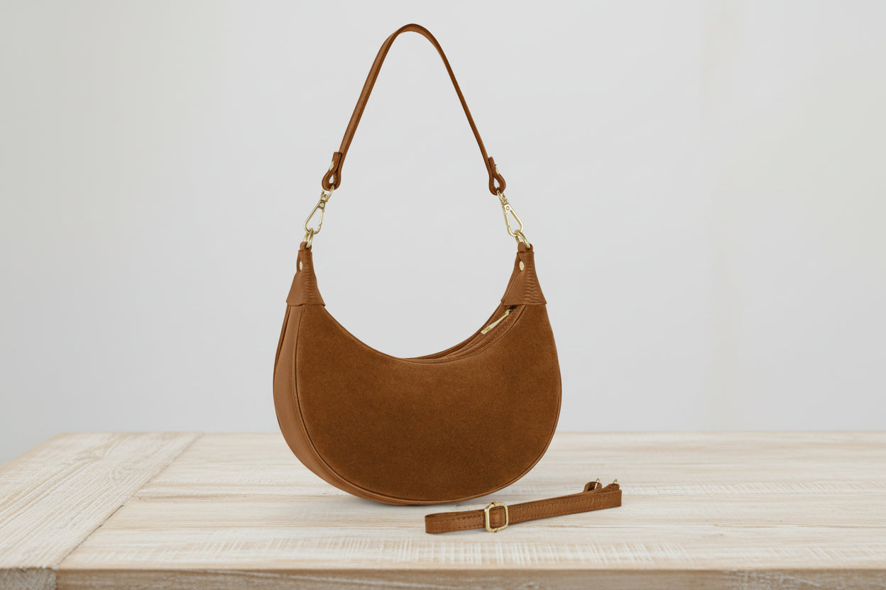 Suede crossbody bag