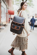 Full grain leather bag men, luxury rucksack daypack