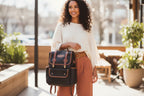 Genuine leather backpack for men and women, full grain durable design