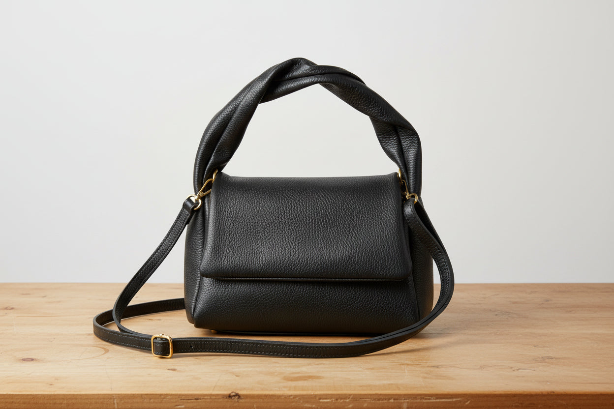 brown genuine leather hobo bag styled with casual outfit