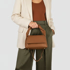 	Genuine leather tote bag handcrafted in USA