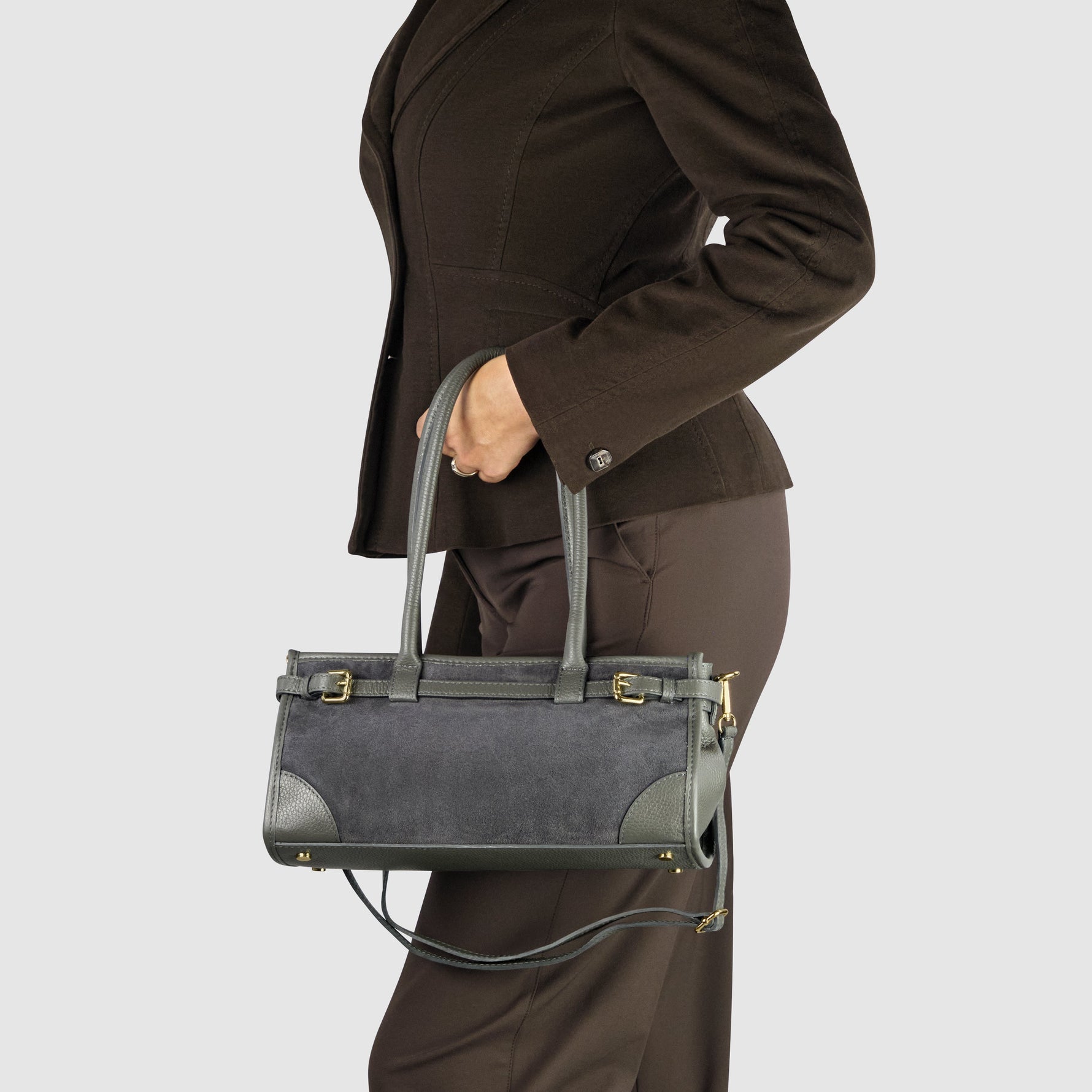 genuine suede leather bag made in Italy premium quality