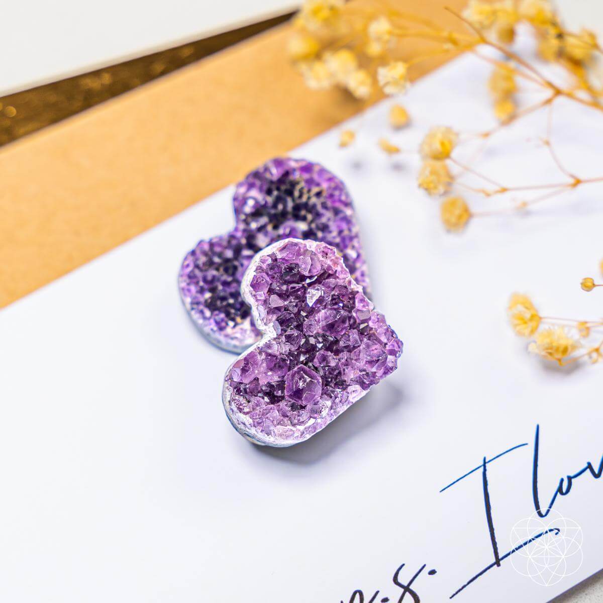 high quality amethyst love heart crystal