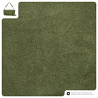 Green leather with a small green bag in the corner