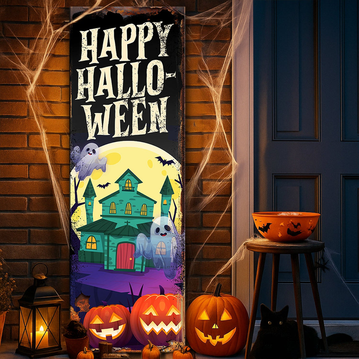 halloween entryway welcome sign