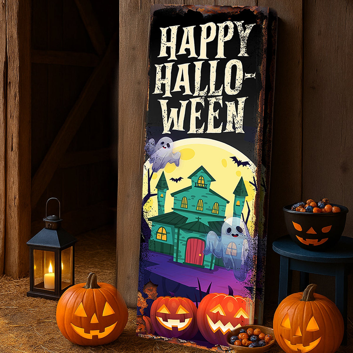 halloween front porch welcome sign