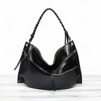 handmade large woven handle hobo bag

