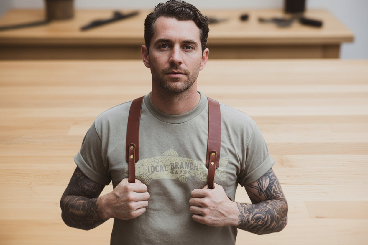 Handmade leather backpack vintage style, USA artisan craft