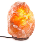 Himalayan Salt Lamp 15-20 lbs – Hand-Carved Pink Rock Salt Lamp with Wooden Base & On/Off Cord