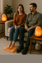 Himalayan Salt Lamp 15-20 lbs – Hand-Carved Pink Rock Salt Lamp with Wooden Base & On/Off Cord