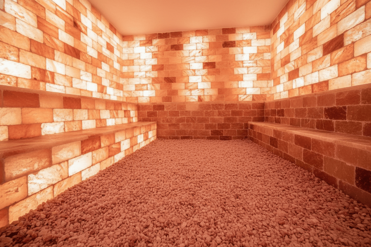 Himalayan Salt Sauna Bricks 4"x8"x2" – 72 Bricks | 16 Sq Ft Wall Coverage