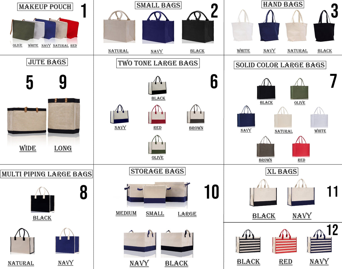 Custom Logo Cotton Canvas & Jute Tote Bags