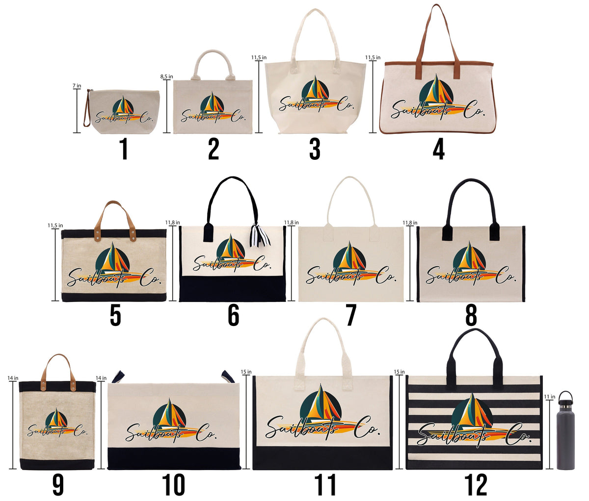Custom Logo Cotton Canvas & Jute Tote Bags