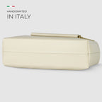 Italian suede leather tote bag spacious shoulder bag made in Italy
