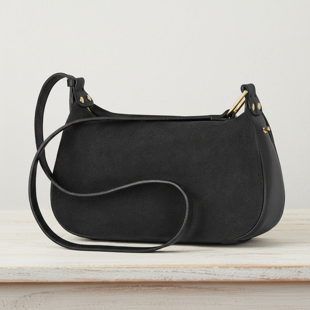 Buy knotted handle suede bag