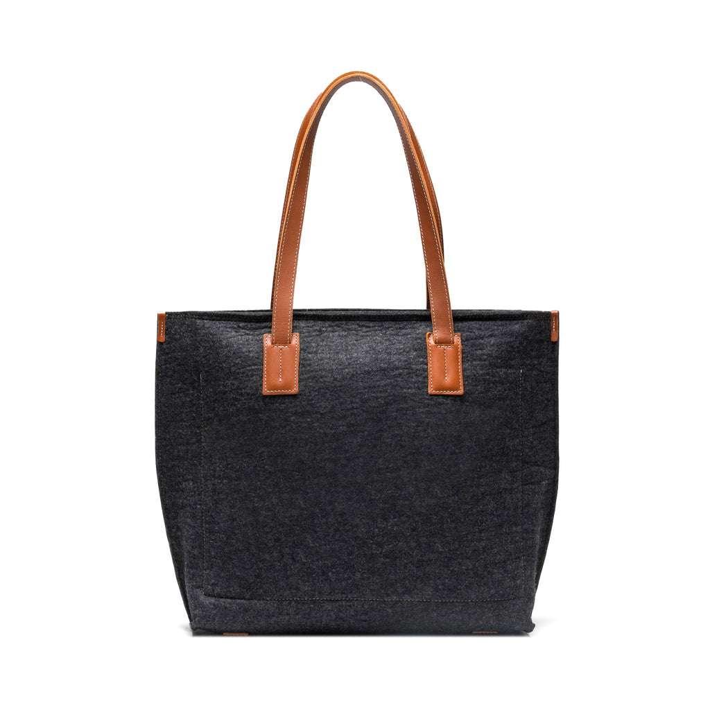 Handmade Wool Felt Tote Bag with Leather Accents – Sustainable Everyday Carry