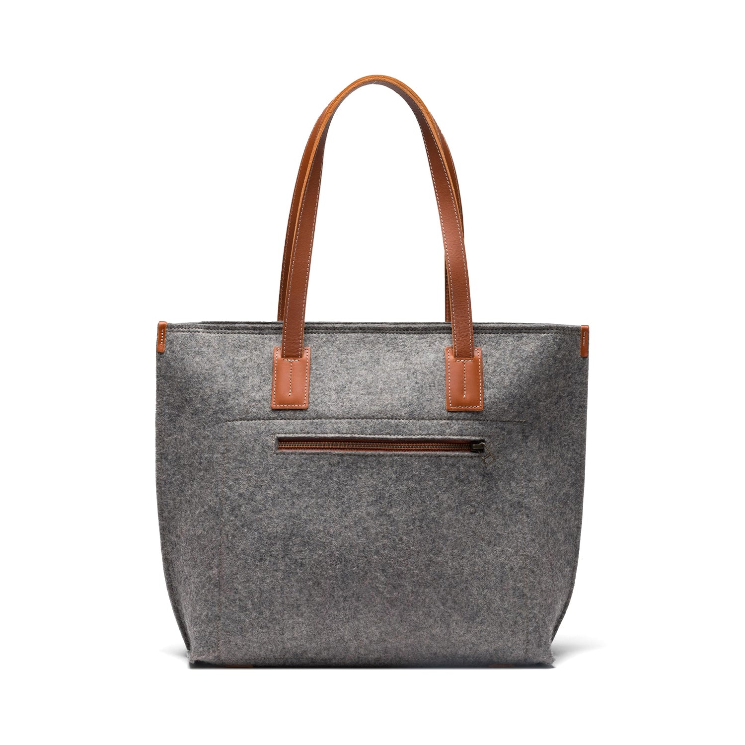 Handmade Wool Felt Tote Bag with Leather Accents – Sustainable Everyday Carry