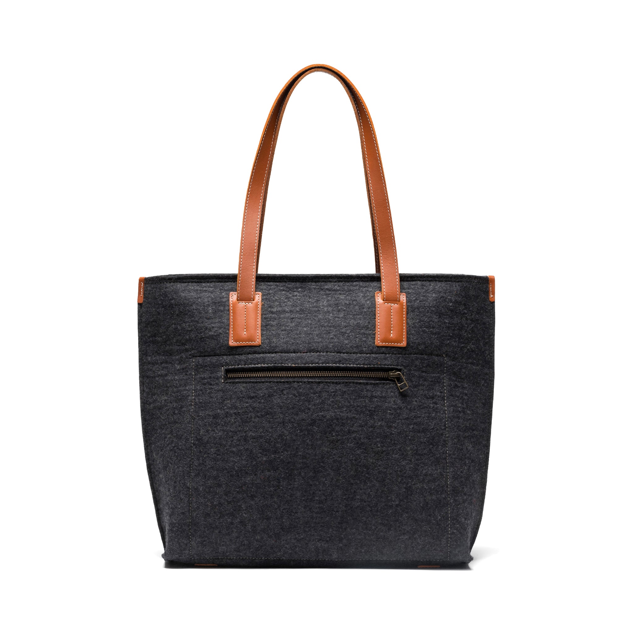 Handmade Wool Felt Tote Bag with Leather Accents – Sustainable Everyday Carry