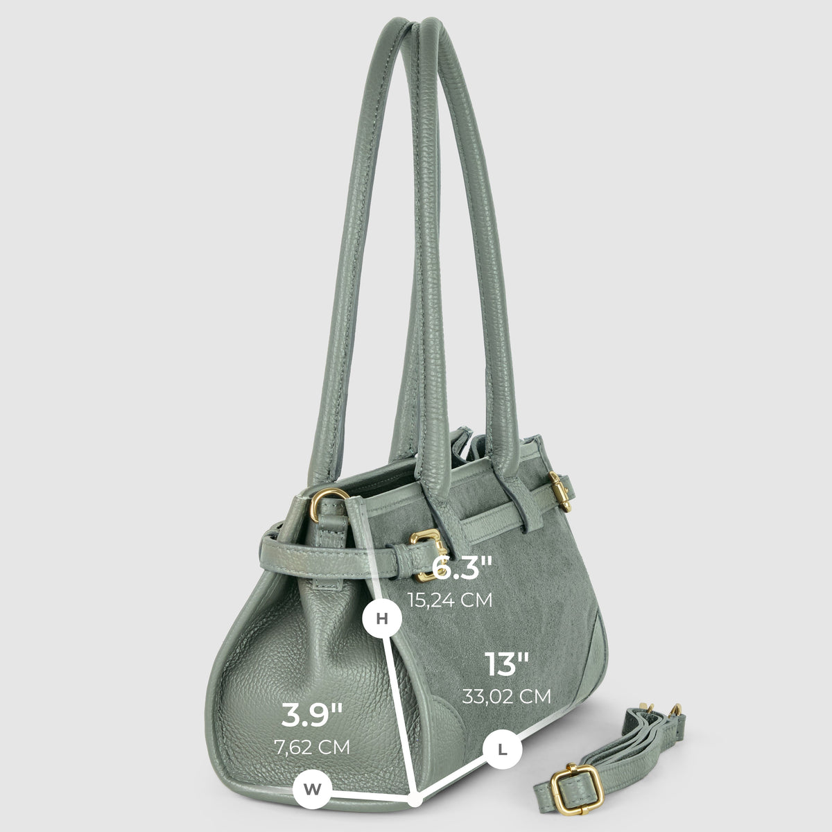 large leather handbag for women suede Italian style