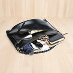 roomy woven handle shoulder bag large

