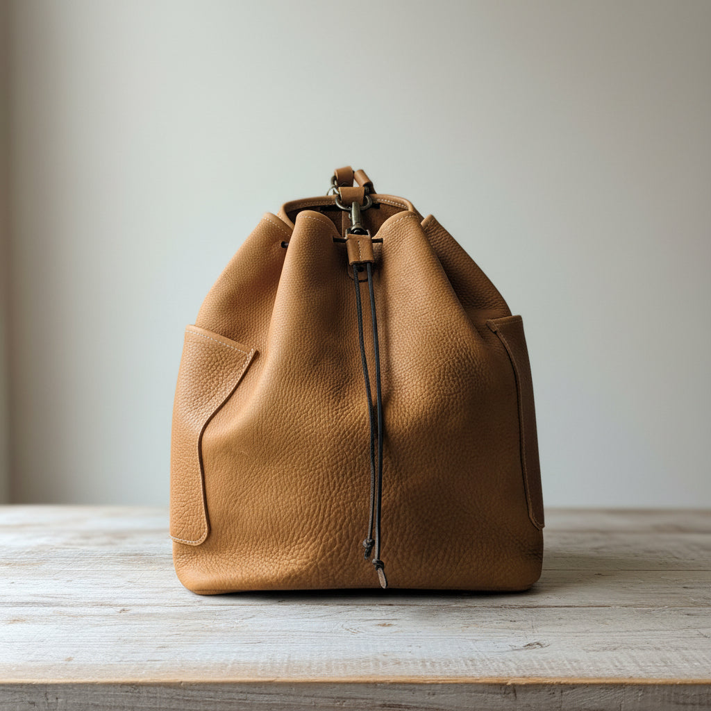 	Leather backpack women unisex, hand stitched full grain