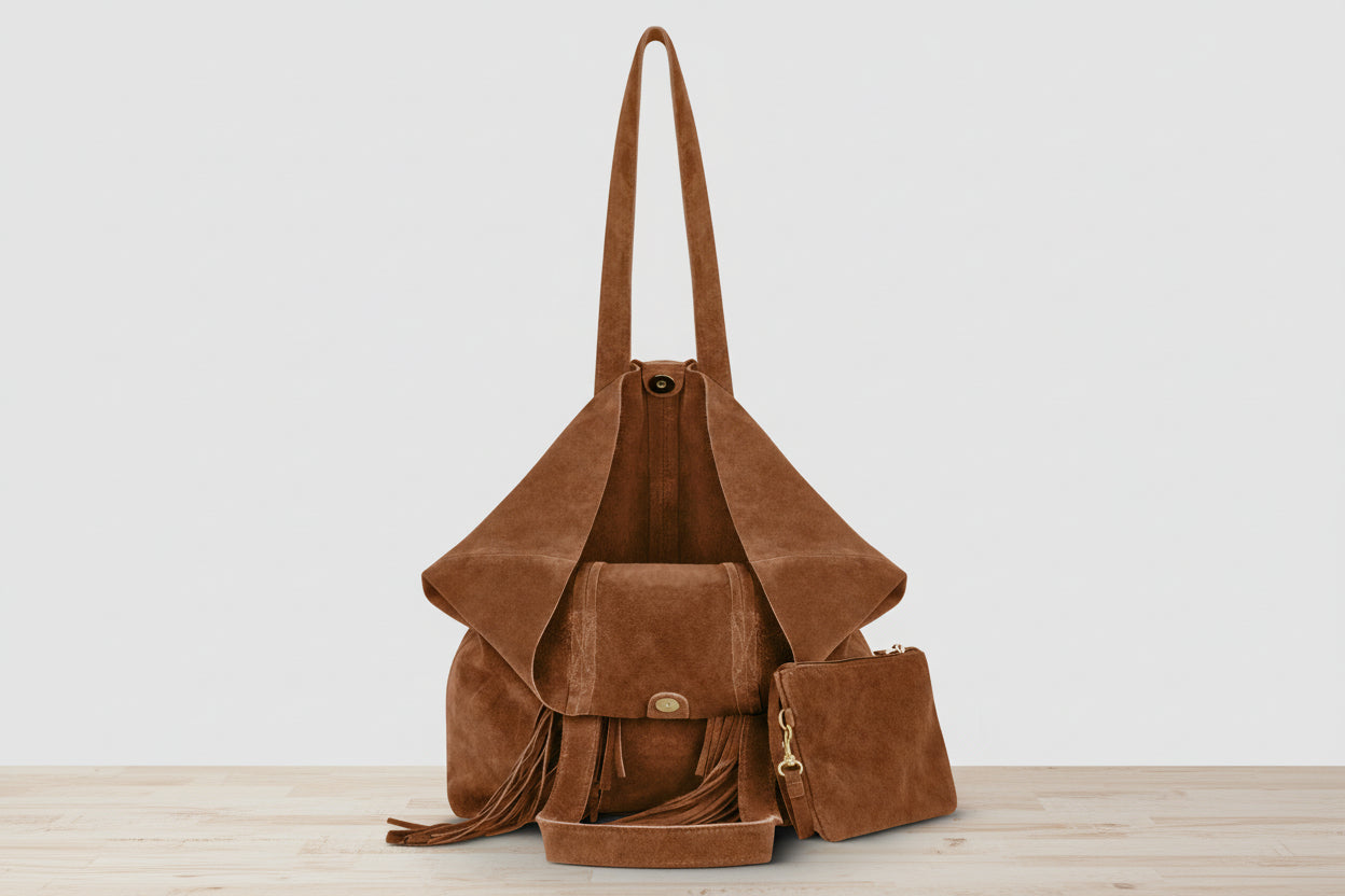 Large leather shoulder bag spacious
