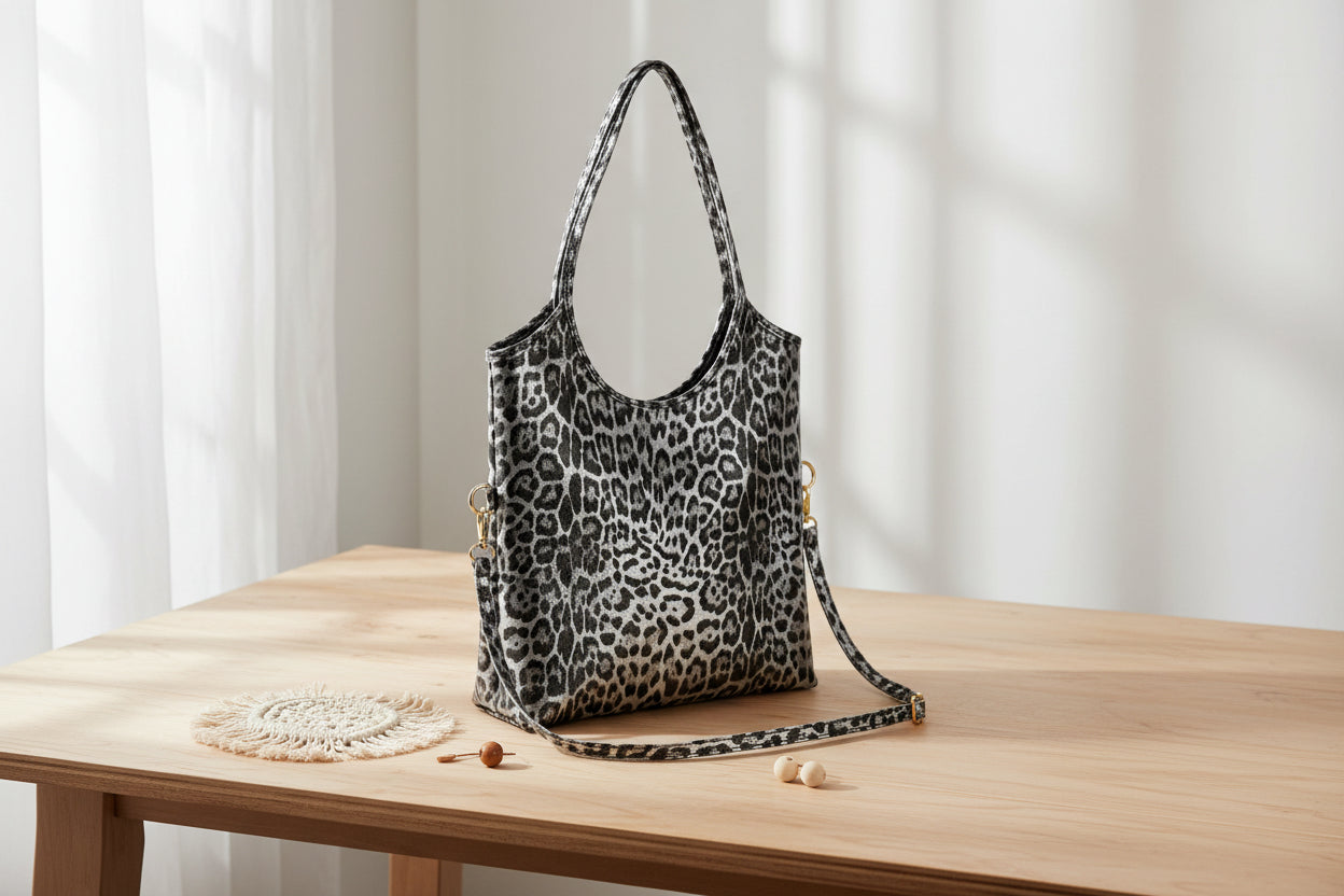 Leather tote bag spacious design