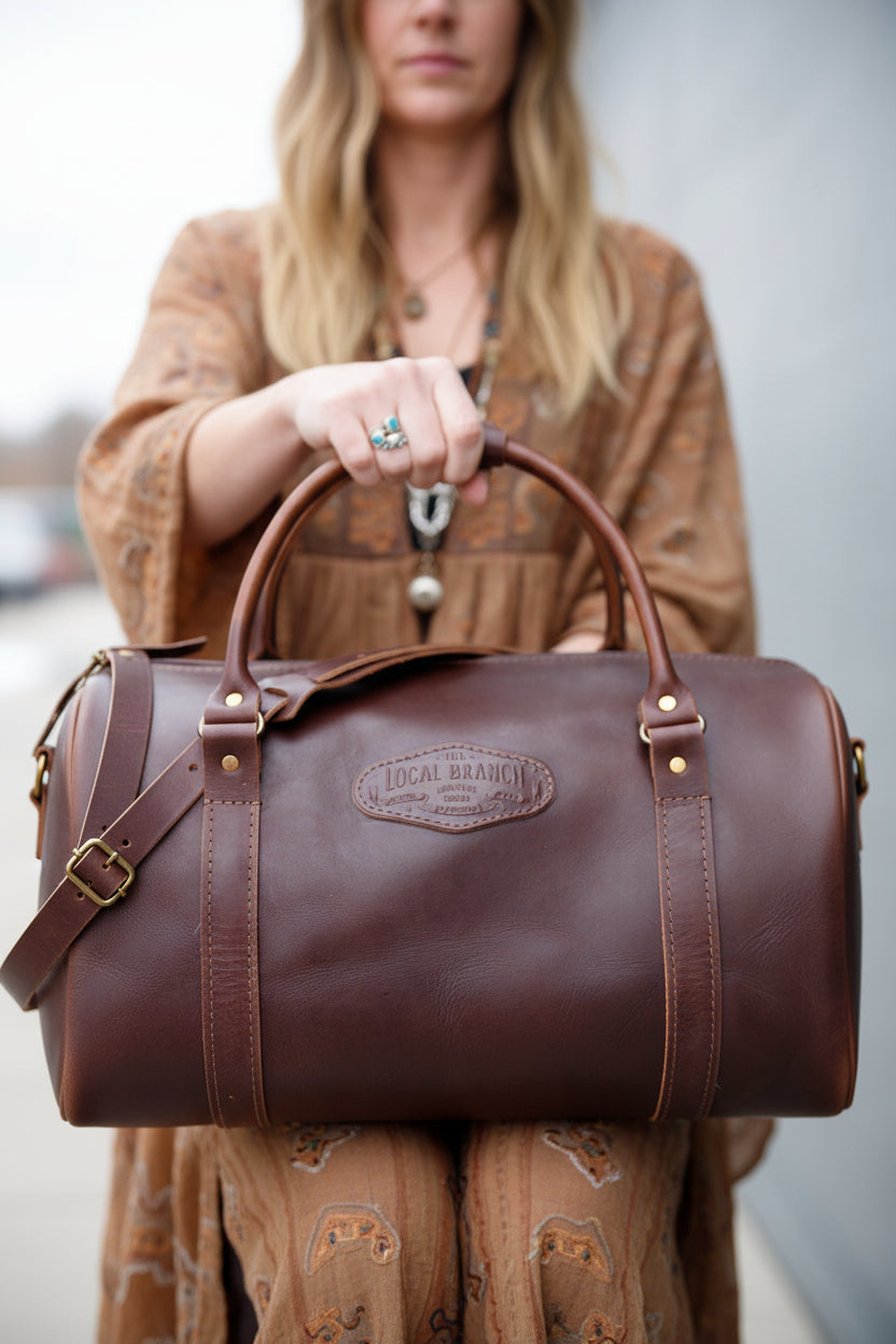 Leather work bag for women office style handbag