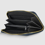 leather wallet with coin pouch