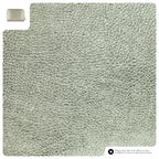 Textured green carpet sample with a small square swatch at the top left corner.