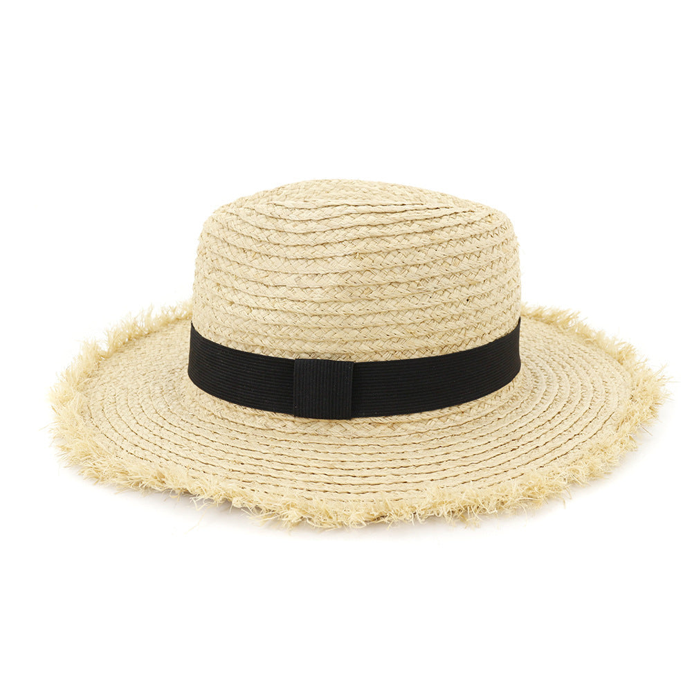 handmade woven straw beach hat