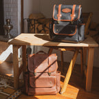 Luxury leather backpack black, artisan crafted
