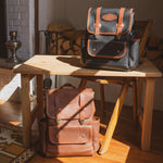 Luxury leather backpack black, artisan crafted