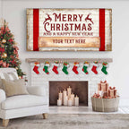 merry christmas happy new year wall sign