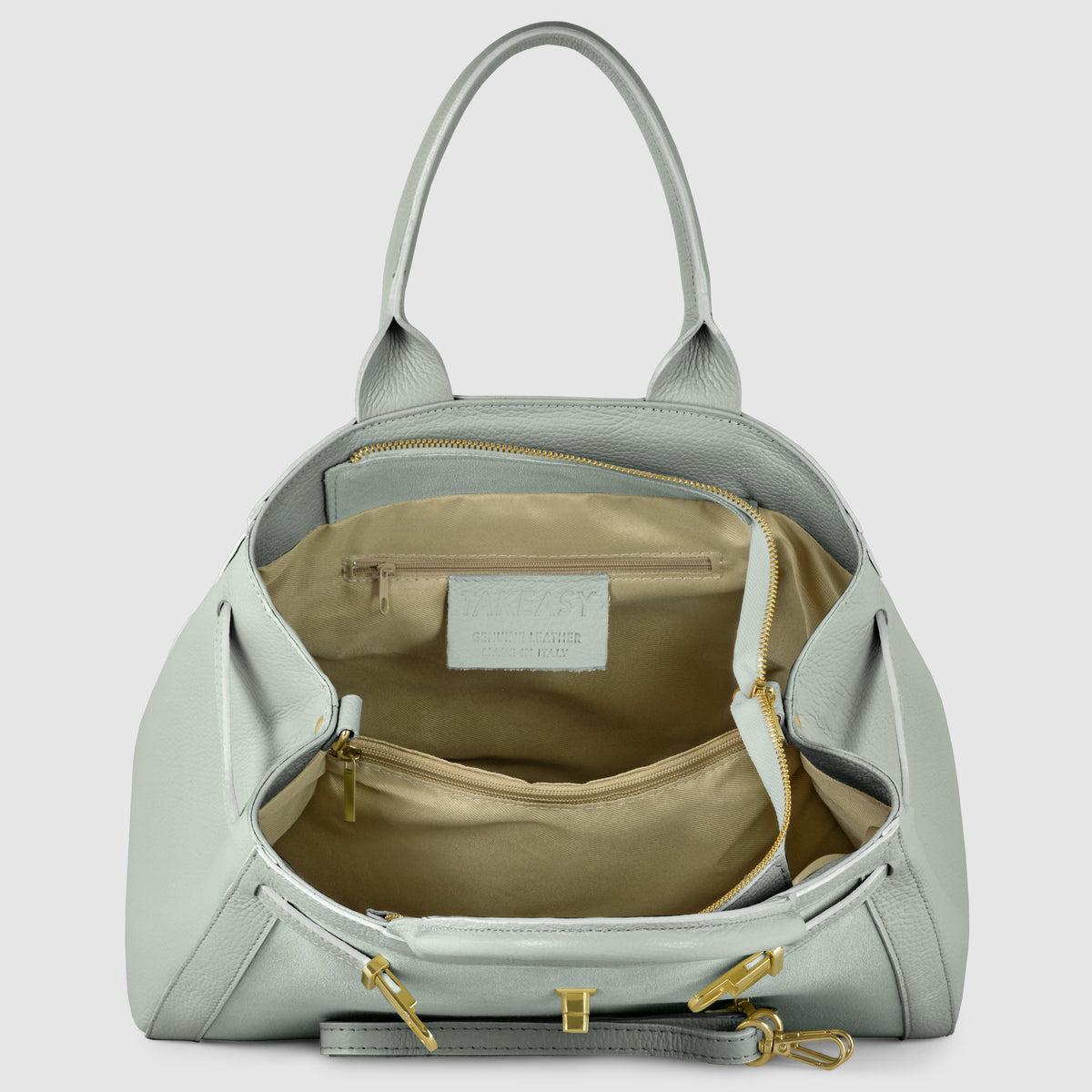 minimalist suede leather tote bag clean Italian design