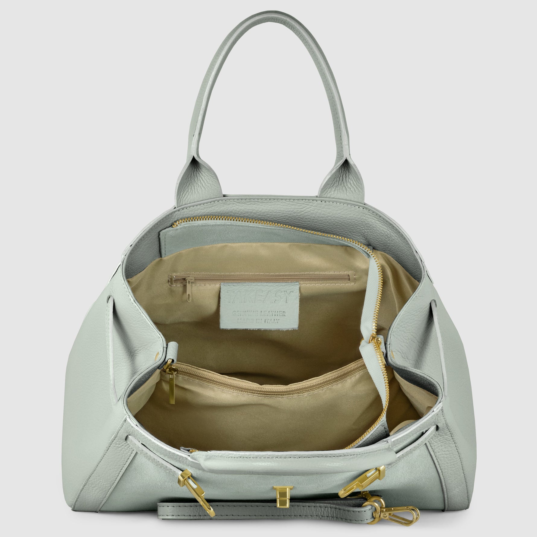 minimalist suede leather tote bag clean Italian design