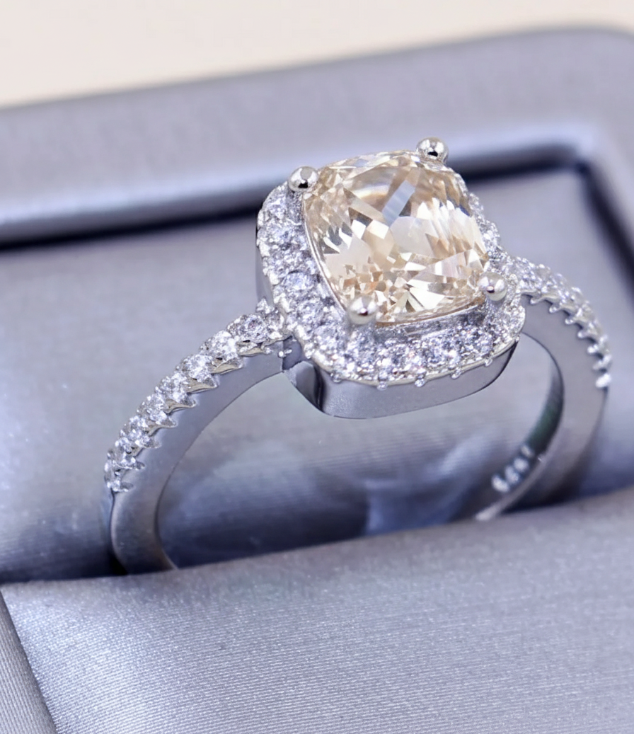 goshenite real gemstone ring