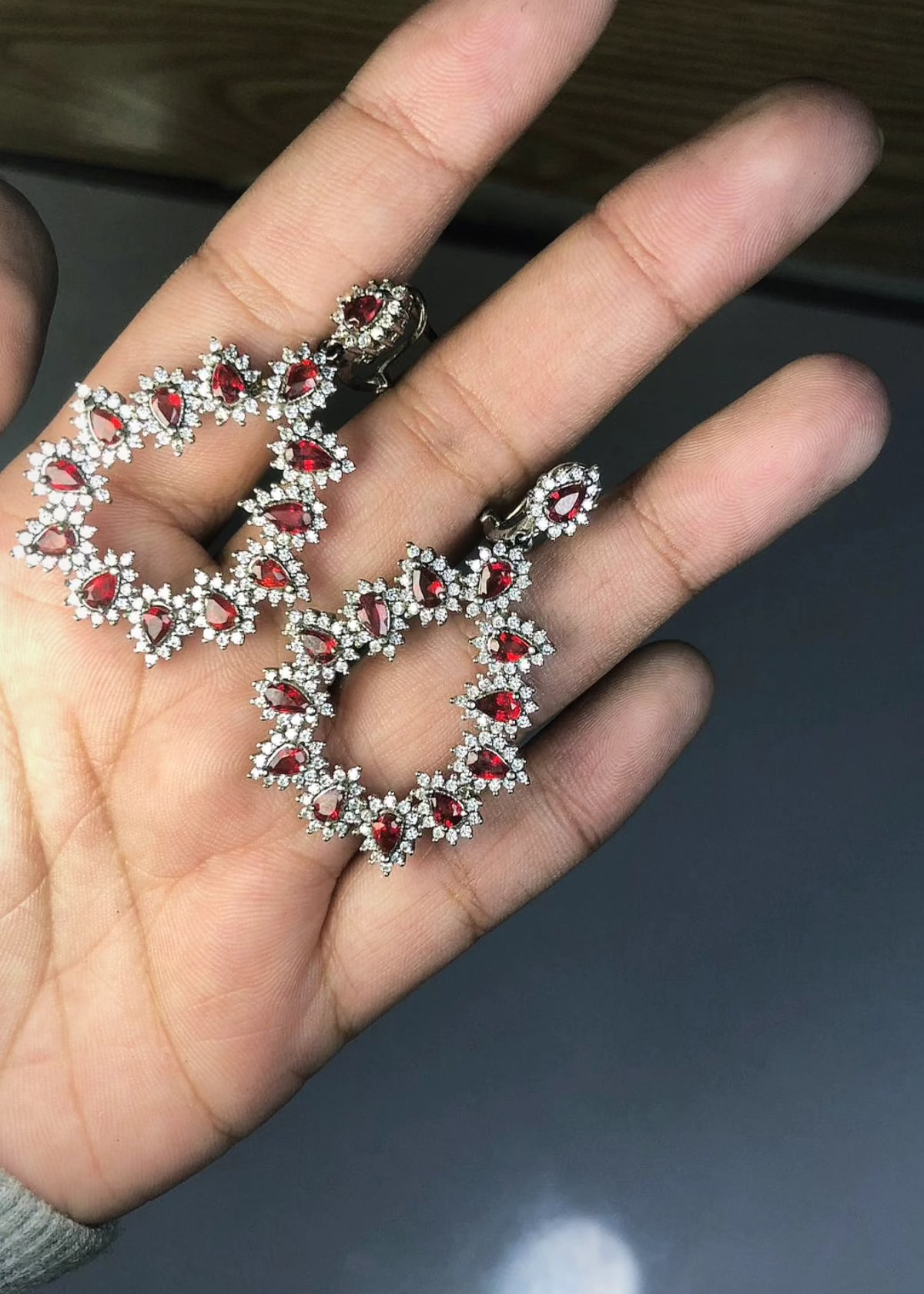 red sapphire stud earrings

