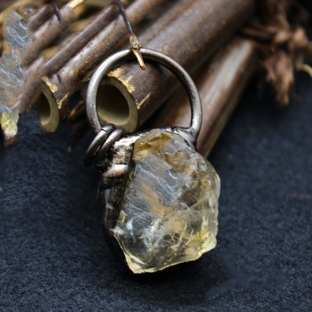 raw quartz pendant